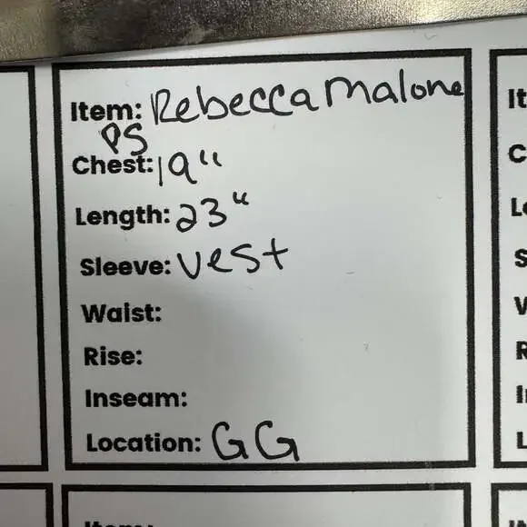 Rebecca Malone Fleece Vest With Embroidered Leaves Size PS - Picture 7 of 7